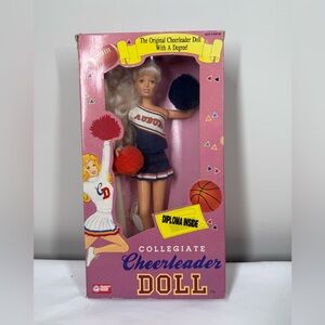 Vintage Collegiate Cheerleader Doll Auburn University Blonde Hair (Barbie Size)